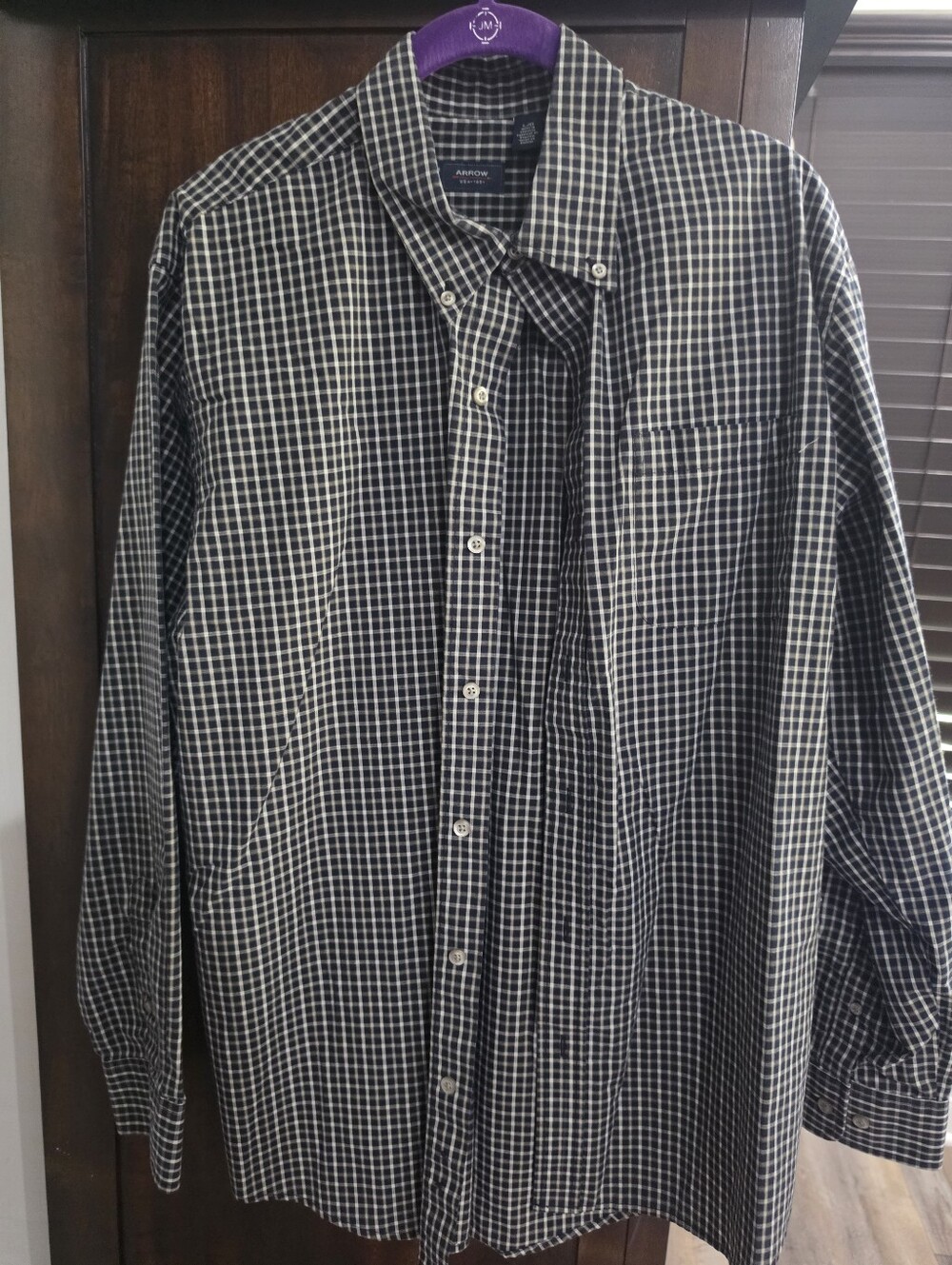 Arrow Black and White Plaid Button-Down Shirt
